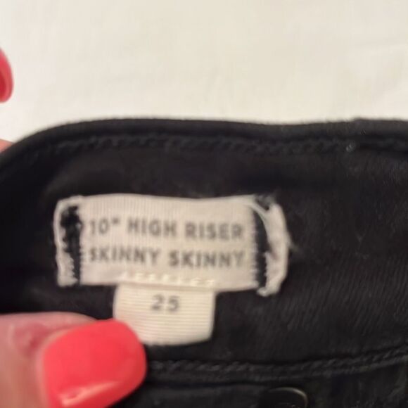 MADEWELL High Riser Skinny Skinny Raw Hem Black Jean - Picture 4 of 7